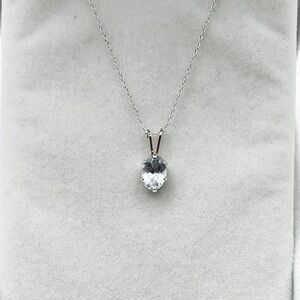 .75 Ct Genuine Aquamarine Oval Cut Dainty Sterling Silver Necklace